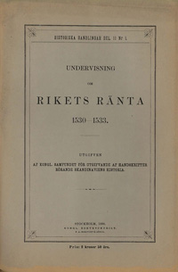 Undervisning om rikets ränta 1530-1533