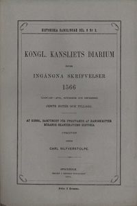 Kongl. kansliets diarium öfver ingångna skrifvelser 1566