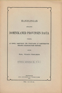 Handlingar rörande dominikaner-provinsen Dacia