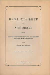 Karl XI:s bref till Nils Bielke