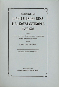 Claes Rålamb, Diarium under resa till Konstantinopel 1657-1658