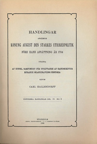 Handlingar angående konung August den starkes utrikespolitik